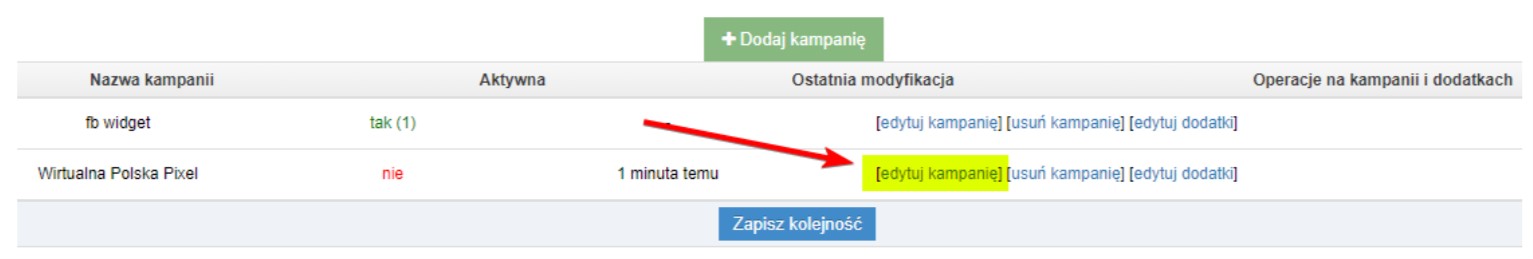 Edytuj kampanię